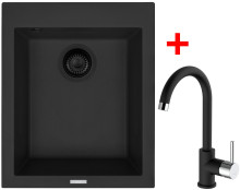 Sinks CUBE 410 BL Nanoblack + MIX 35 Nanoblack 